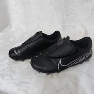 Nike Mercurial Vapor 13 Academy MG Kids Toddler Sz 12 Soccer Cleats Black Silver